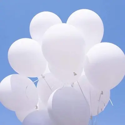 Picture of Monty White Color Balloon - 15 Pcs - White