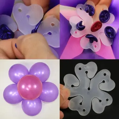 Picture of 5pcs Flower Balloon Clip Flower Balloon Clips Birthday Party Balls Clip Balls - Multicolor