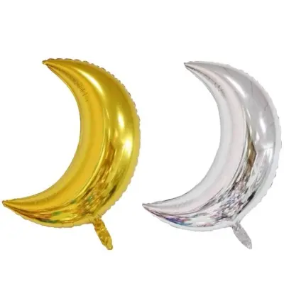 Picture of Moon Shape Balloon Big Size Jumbo Foil Helium Balloons Celebrations for Ramadan, Eid, Baby Shower Valentines Engagement Decors Anniversary Birthday Decorations Party Supplies