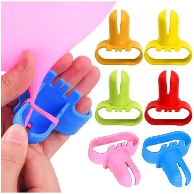 Picture of 5 Pcs Latex Balloon Knotter Easy Tying Device Supplies Balloon Tie Clips Tool Useful Quick Faster Random Color - Multicolor