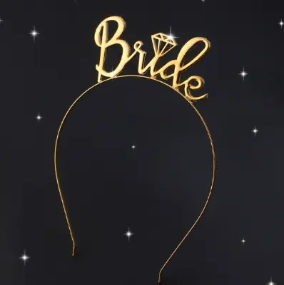 Picture of Bride To Be Headband: Bridal Shower Bachelorette Party - Gold