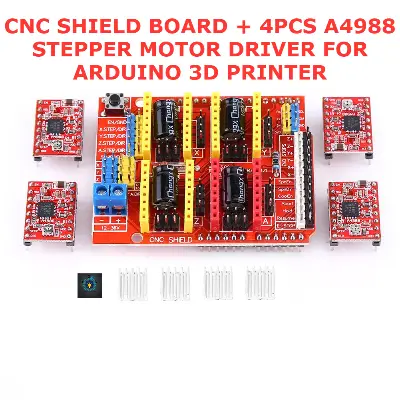 Picture of CNC SHIELD BOARD + 4PCS A4988 STEPPER MOTOR DRIVER FOR ARDUINO 3D PRINTER (Multicolor)