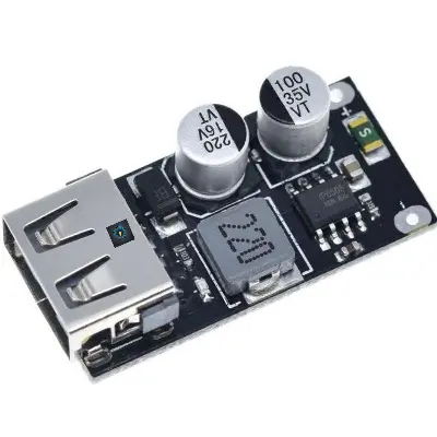 Picture of QC3.0 3V 5V 12V USB Fast Charger DC-DC Buck Converter Charging Step Down Module 6-32V (Silver)