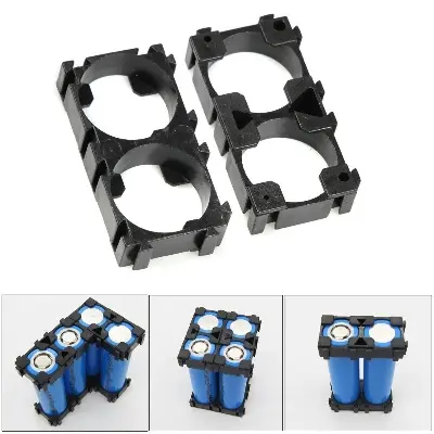Picture of 2 PCS 1x2 Battery Spacer 18650 Radiating Shell EV Pack Plastic Heat Holder Bracket (Black)