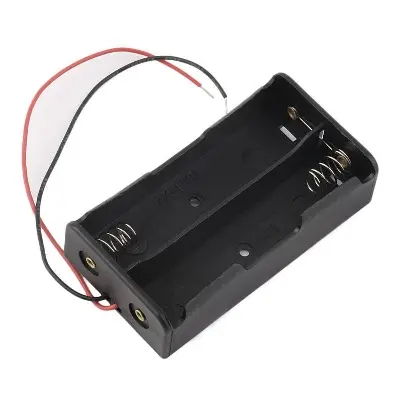 Picture of 3.7V 18650 Double Lithium Battery Storage Case Box Holder (Black)