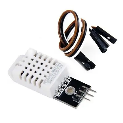 Picture of DHT22 DHT-22 DC 3.3V-5V 3 Pin Temperature And Relative Humidity Sensor AM2302 Module With Matching Cables Digital Temperature Humidity Sensor Module For Arduino DIY (Silver)