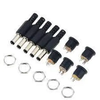 Picture of DC Male Jack and Female Socket Combo Pack 2.1mm- 10pcs (Black)