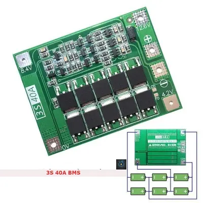 Picture of 3S 40A 18650 Lithium Battery Charger BMS Protection Charging Board Balanced (Silver)
