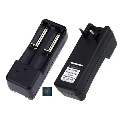 Picture of Universal double Charger For 3.7V 18650 16340 14500 Li-ion Rechargeable Battery (Black)
