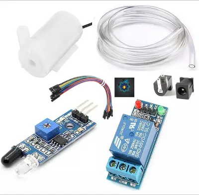 Picture of Automatic Hand Sanitizer Dispenser Machine IR Sensor, Submersible Water Pump, 30 CM Pipe Relay Module DIY KIT (Multicolor)