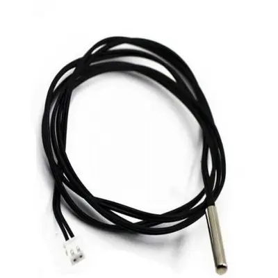 Picture of Waterproof 2 Wire Sensitive Stainless Steel NTC Temperature Sensor Probe 10KΩ 103 NTC With 3 Feet Cable Wire & JST Connector Digital Thermal (Black)