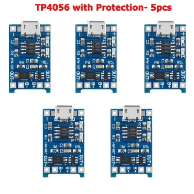 Picture of TP4056 1A Battery Charging Module with Protection-Micro B USB (Silver)