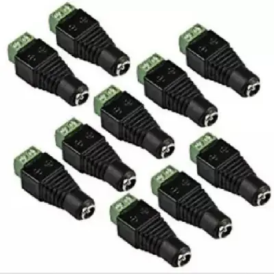 Picture of 10PCS DC Power Balun Connector Adapter Plug female soket (Black)