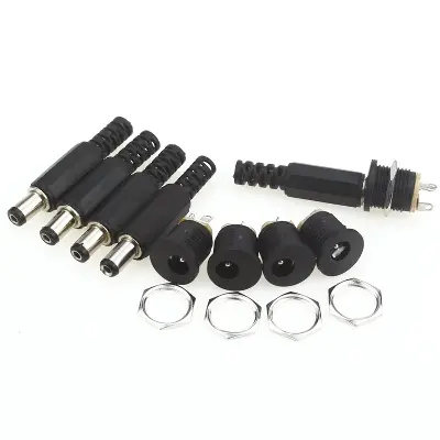 Picture of DC Male Jack and Female Socket Combo Pack 2.1mm- 10pcs (Black)