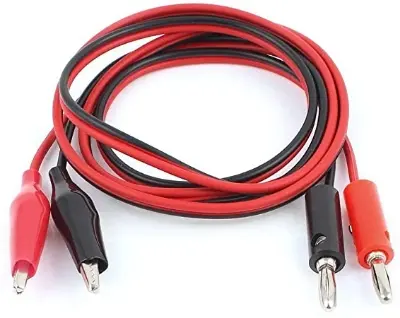 Picture of Alligator Probe Test Lead Clip to Banana Plug Probe Cable for Multimeter-Pair Alligator Probe Test Lead Clip to Banana Plug Probe Cable for (Black)