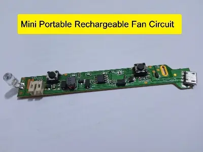 Picture of Mini Portable Rechargeable Fan Circuit Main Board 3.7V 3-Baffle Speed Regulation 18650 Lithium Battery Charge & Discharge Control Board DC Mini Fan Circuit (Multicolor)