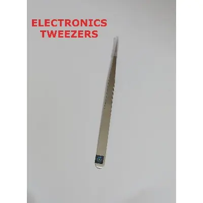 Picture of Tweezers Straight Style High Precision Grade Polished Tweezer Thin Straight 110mm Length Stainless Steel Hair Treatment Electronics Tweezers (Silver)