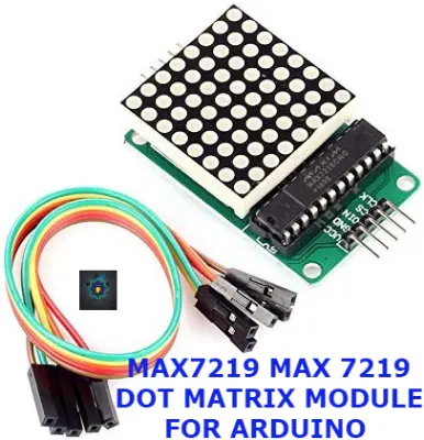 Picture of MAX7219 MAX 7219 Dot Matrix Module For Arduino Microcontroller 8x8 Dot Display With 5 Pin Cables Line Display (Multicolor)