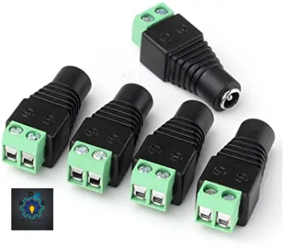 Picture of DC Power Balun Connector Adapter Plug female soket 5 PCS (Silver)