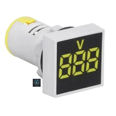 Picture of 22MM AC20-500V Voltmeter Square Panel LED Digital Voltage Meter Indicator Light AD101-22VMS (Gold)