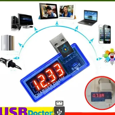 Picture of USB Volt Amp Tester USB Output Can Measure USB Mobile Tabs Charging / Load Volt and Current RED Display (Multicolor)