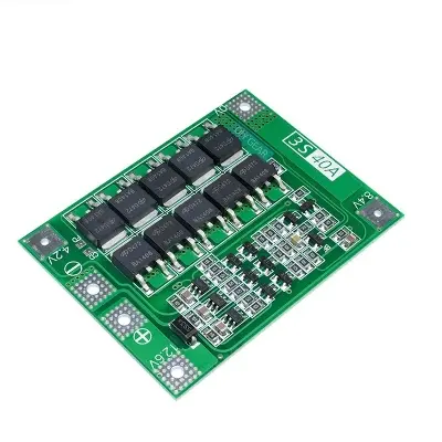 Picture of 3S 40A 11.1V 12.6V 18650 Lithium Battery Charger Protection Board PCB BMS for Drill 40A Current Lipo Cell Module Enhance Version (Silver)