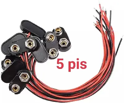Picture of Blue 9v DC Battery Clip Connector High Quality-5Pcs (Black)