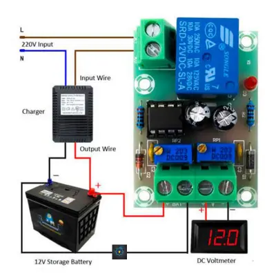 Picture of XH-M601 Battery Charging Control Board 12V Intelligent Charger Power Supply Control Module Panel Automatic Charging/Stop Power - solar charge controller (Multicolor)