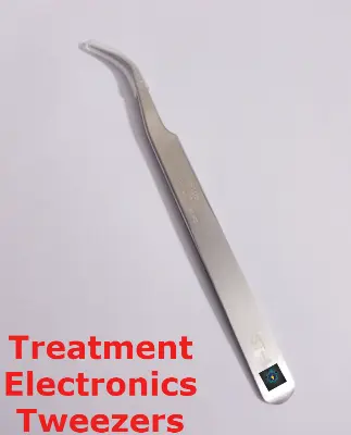 Picture of Tweezers Curved Style High Precision Grade Polished Tweezer Thin Curve 115mm Length Stainless Steel Hair Treatment Electronics Tweezers (Silver)