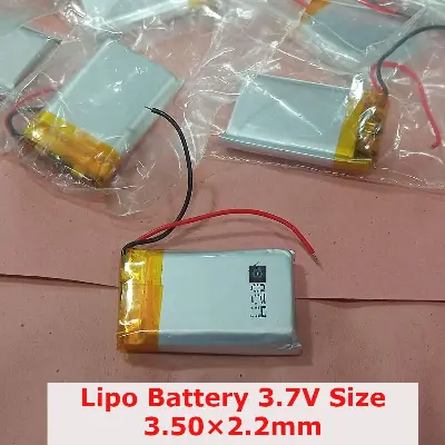 Picture of Lipo Battery 3.7V Size 3.50×2.2mm Lithium Polymer Rechargeable Lipo battery (Silver)