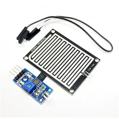 Picture of Large Area Rain Sensor DC 3V 5V Weather Raindrops Rainwater Module Rain Sensors With Digital & Analog Output Rain Humidity Detection Sensor (Silver)