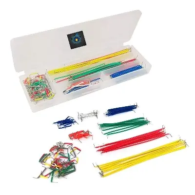 Picture of 140Pcs Wire Set Breadboard Solderless U Shape 140Pcs Jumper Wire Cables With Transparent Box DIY Shield Arduino Raspberry Pi Electronics Engineering Projects (Multicolor)