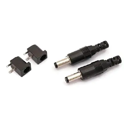 Picture of 4pcs-MALE Plug & Female Jack 3Pin PCB Panel Mount DC Power Connector (Black)