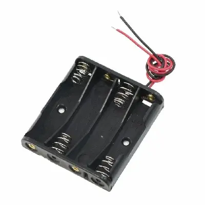 Picture of Black 4 x 1.5V AA Battery Holder (Black)