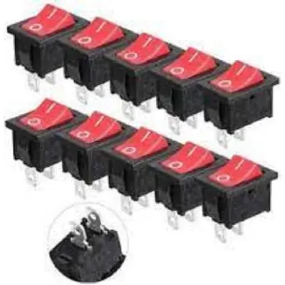 Picture of 10 Pc Electronics Mini 2 Pin SPST on/OFF Switch for Electronic Circuit PCB for Project or Experiment (Red)