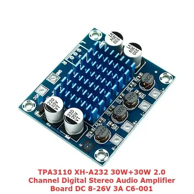 Picture of TPA3110 XH-A232 30W+30W 2.0 Channel Digital Stereo Audio Amplifier Board DC 8-26V 3A C6-001