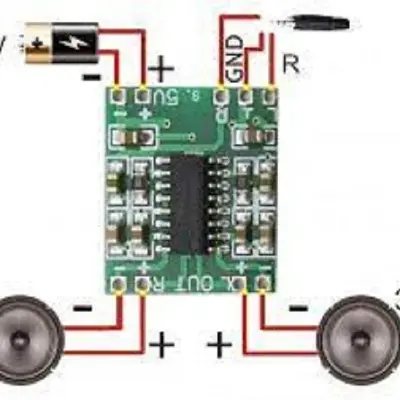 Picture of combo offer 5v Bluetooth Stereo audio receiver and Mini Digital Power Amplifier Drive Board 3W +3W circuit Board