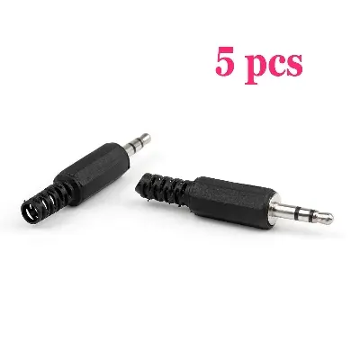 Picture of 3.5mm Stereo Male Plug Jack Audio Adaptor Connectors Plastic solder- 5 PCS