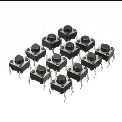 Picture of 10Pcs- TACTILE Momentary 4Pin Tactile Tact Push Button Switches 4 Pin 6x6x4.5mm On Off PCB Touch Switch Momentary Push Button Switch Square Push Button Light Switch (Multicolor)