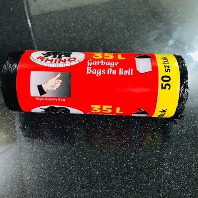 Picture of High Quality - Roll 50 pc 35 liter garbage bag - Easy to Use And Maintain - Refine and Excellent - Reliable and Durable (Black)