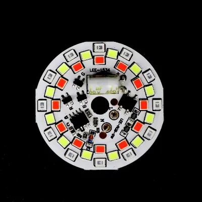 Picture of RGB 7 Color LED Lamp Plate AC220V 16W Smart Dual SMD IC lamp Board No Need Adapter Replace LED Lodine 50W 18W 15W SMD 2835 Plate (Multicolor)