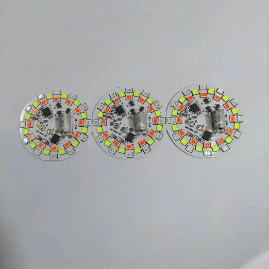 Picture of RGB 7 Color LED Lamp Plate AC220V 16W Smart Dual SMD IC lamp Board No Need Adapter Replace LED Lodine 50W 18W 15W SMD 2835 Plate (Multicolor)