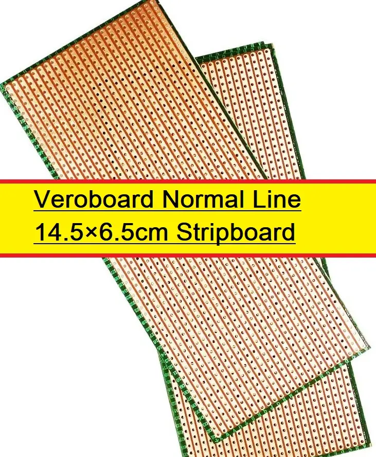 Picture of Veroboard Normal Line 14.5×6.5cm Stripboard PCB Printed Circuit Board For Prototyping Designing Weld Soldering Arduino DIY (Multicolor)