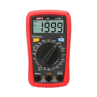 Picture of UNI-T UT33D+ Mini Digital Multimeter 600V NCV Palm Size Manual Range AC DC Voltmeter Ammeter Resistance Capatitance Tester