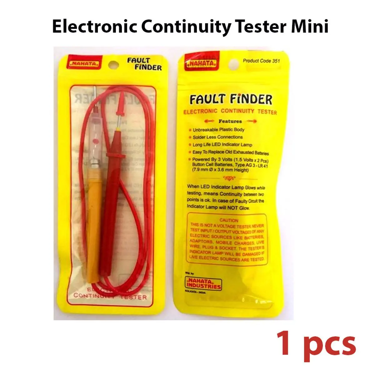 Picture of Nahata Fault Finder Electronic Continuity Tester with Button CellsAnalog Multimeter (Multicolor)