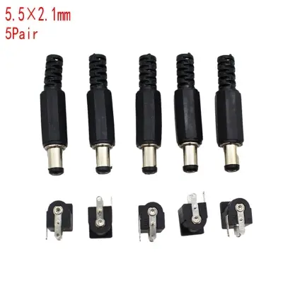 Picture of DC Male Jack and Female Socket Combo Pack - 2.1mm - Set of 10 | Convenient Power Connectors for Various Applications