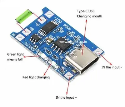 Picture of CURRENT Protections TP4056 Type C TP-4056 TP 4056 5V 1A Micro USB With Current Protection Charger Circuit Module Li-Ion Lithium Lipo 18650 AA AA Battery Charging Circuit Board Electrical Circuitry & Parts (Multicolor)
