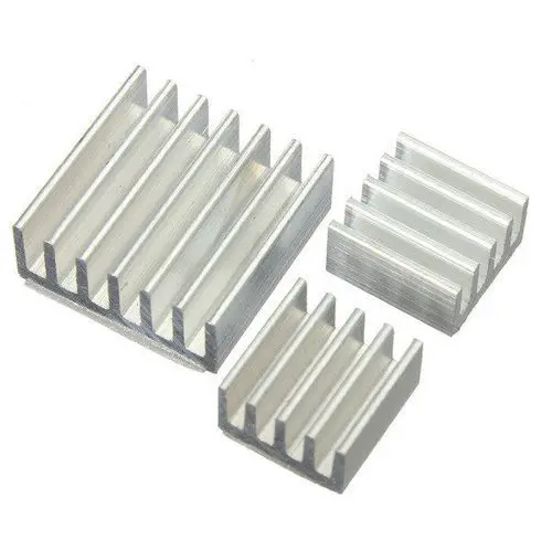 Picture of Factory Aluminum Heatsink Raspberry PI Cooling Fin Amplifier Cooler Sliver Custom IC Radiator with 2pcs 8x8x4mm 1pc 14*14*6mm