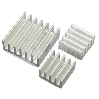 Picture of Factory Aluminum Heatsink Raspberry PI Cooling Fin Amplifier Cooler Sliver Custom IC Radiator with 2pcs 8x8x4mm 1pc 14*14*6mm