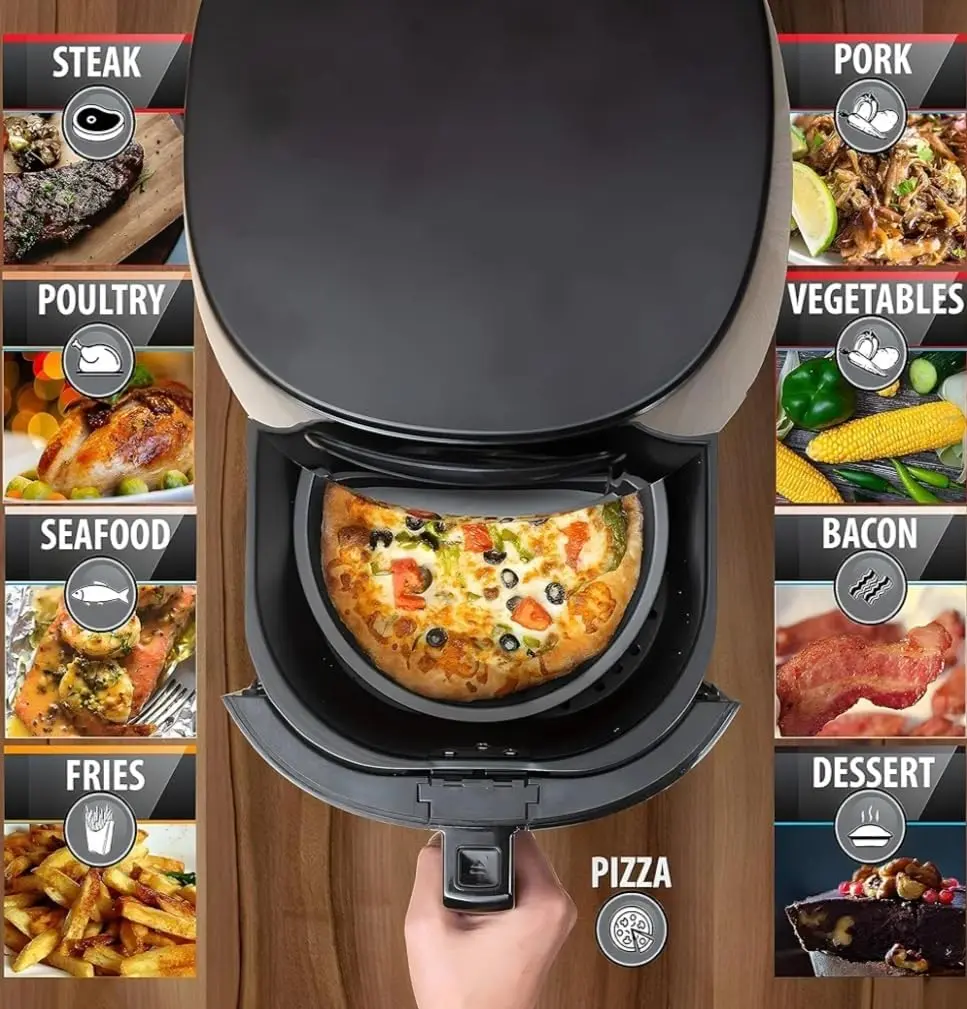 Picture of Electric Silver Crest Air Fryer for Making Health Quality Fried Chicken, Beef, Pizza 2400 Watt - 6 Liter